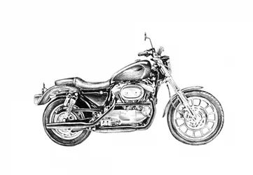 Kresba klasického motocyklu