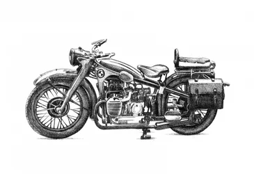 Kresba historického motocyklu