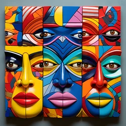 7 kirkkaan väristä, 4 ihmisen kasvot 2