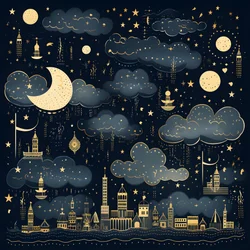 Jedná se o sbírku izolované fantasy ilustrace prvků oblohy 2