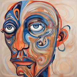 Kasvot, spiraali silmille ja lintu nenään... 1