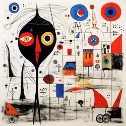 Surrealistické ilustrace Joan Miró. 2