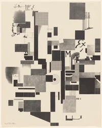 Bez názvu, č. 2 z 6 z portfolia Merz 3. Kurt Schwitters 6 litografií. Složka Merz. První portfolio nakladatelství Merz (Merz 3. Kurt Schwitters 6 lithos. Merz Portfolio. První portfolio nakladatelství Merz)