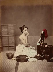 Japonská toaleta, kolem roku 1880