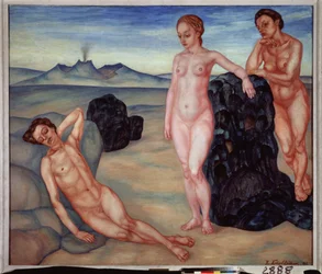 Sen. Malba Kuzmy Sergejeviče Petrova Vodkina (Petrov-Vodkin) (Kouzma Petrov Vodkin) (Petrov-Vodkin) (1878-1939), olej na plátně