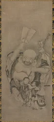 Hotei s taoistickými nesmrtelnými: Hotei