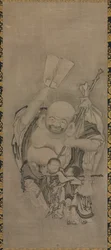 Hotei s taoistickými nesmrtelnými: Hotei, c. 1575-1600.