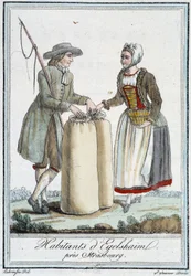 Obyvatelé Egelshaïmu, poblíž Štrasburku - v “”Encyklopedie cest”” od J. Grasset St Sauveur, Deron, Paříž