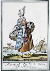 Obchodník s ústřicemi v okolí La Rochelle (Charente Maritime) - v ""Cestovatelské encyklopedii"" od J. Grasset St Sauveur, Deron, Paříž