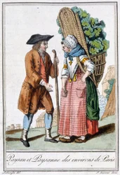 Rolník a rolník z Paříže - v “”Encyklopedie cest”” od J. Grasset St Sauveur, Deron, Paříž