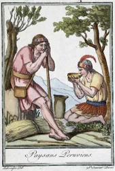 Perudian Peasants - in “”Encyclopedia of Travels”” od J. Grasset St Sauveur, ed. Paříž
