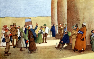 „Dvě řady v chrámu“, 1908.