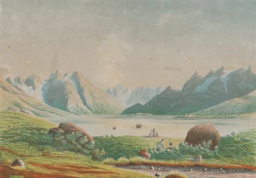 Jezero Kuggsuak v Tasermiut, Grónsko,