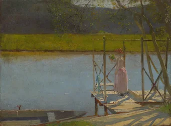 Žena vedle člunu, kolem 1875-85