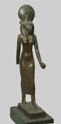 Bronzová socha egyptské bohyně Sachmet, 712-332 př. n. l.