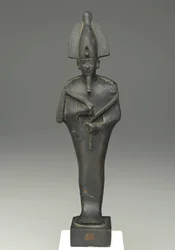 Stojící postava mumie Osiris, 664-332 př.nl (bronz)