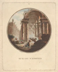 Ruiny Athén s klenutým portikem, ca. 1770-1808.
