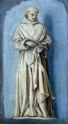 Saint Etienne de Grammont držící prsten v pravé ruce Camaieu obraz na plátně od Laurenta de La Hyre (1606-1656) 17. století Sun. 0,35 x 0,19 m Paříž. muzeum Louvre