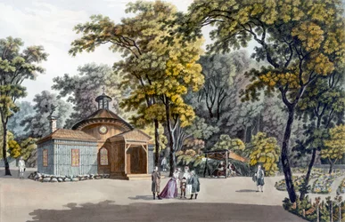 Ermitáž v zahradě císařského paláce Laxenbourg, Rakousko, kolem roku 1790