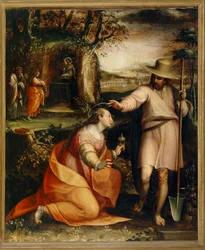 Kristus se zjevuje svaté Máří Magdaléně - Noli me tangere ... (malba na plátně)