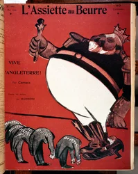 Karikatura krále Edwarda VII. (1841-1910) v době Entente Cordiale mezi Francií a Velkou Británií, obálka z 