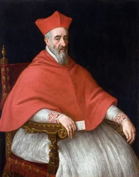 Portrét kardinála Giovanniho Delfina (1545-1622) - Malba Leandra Bassana (1557-1622), olej na plátně