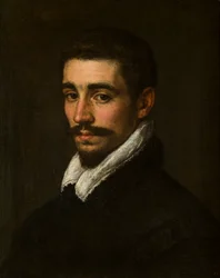 Portrét neznámého vousatého muže, cca 1577-1622 (olej na plátně)