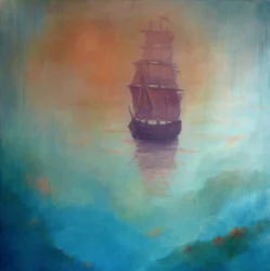 Fata Morgana (loď duchů), 2020 (olej na plátně)