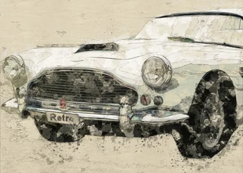 Nákres retro klasického automobilu