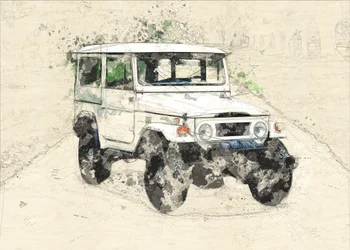 Vintage Offroadová skica