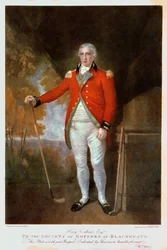 Portrét Henryho Callendera, vyrytý Walterem Alfredem Coxem (1862-str. 1894) (barevná mezzotinta)