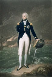 Sir Horatio Nelson, K.B., kontradmirál Modré, vyryl a vydal William S. Barnard (1774-1849), pub. 1798 (barevné lito)