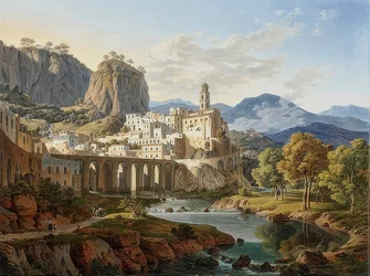 Pohled na Atrani poblíž Amalfi. 1834
