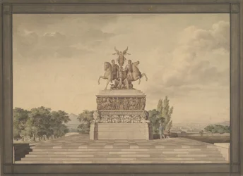 Návrh pomníku vítězství ve Waterloo recto..., 1815.