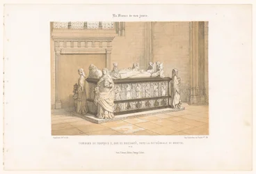 Hrob Françoise II Bretaňského v Nantes Katedrála Tombeau de François II, duc de Bretagne, dans la cathédrale de Nantes (titul na předmětu) Současná Francie (název série) La France de nos jours (název série na objektu)
