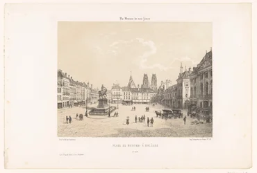 Pohled na náměstí Place du Martroi v Orléans Place du Martroi à Orleans (název na objektu) Současná Francie (název série) La France de nos jours (název série na objektu)