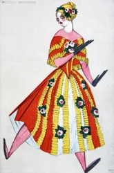 Návrh kostýmů pro balet The Magic Toy Shop od G. Rossiniho, 1919