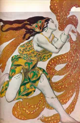 Narcisse: Bacchante. Návrh kostýmů pro tanec Narcisse, 1911
