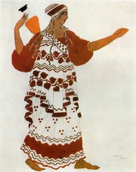 Nymfa, kostýmní skica k baletu Clauda Debussyho " L