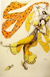 Odaliska. Návrh kostýmu pro balet Šeherezáda N. Rimského-Korsakova, 1910