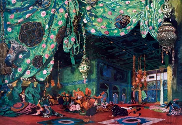 Návrh scény pro balet Šeherezáda, kolem 1913