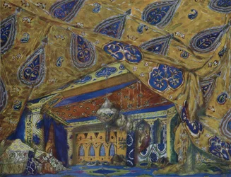 Scénografie pro balet Orientální fantazie od Ippolitova-Ivanova a Musorgského, 1913