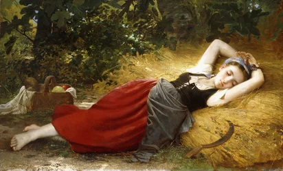 Spící mladá venkovská dívka, 1874