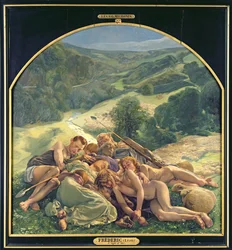 Noc, centrální část triptychu „Zlatý věk“, 1900 (viz 309507 pro triptych)