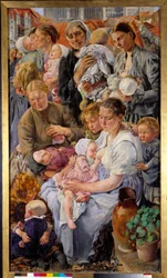 Sociální realismus: „Věky dělníka““ Pravá část triptychu Leona Henriho Frederica (1856-1940) (ec.belg) 1895 Ne. 1,63x0,94 m Paříž, Musee d