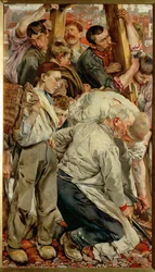 Muži - vlevo (malba na plátně)
