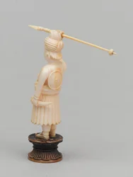 Černý pěšec, šachová figurka, Indie, kolem roku 1820