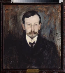Portrét autora Ivana A Bunina (Portrét autora Ivana A Bunina) - Malba Leonarda Viktoroviče Turzhanského (1875-1945), olej na plátně