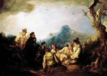 Bandité v hoře, první polovina 19. století (olej na plátně)