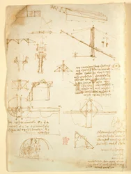 Arundel 263 f.231v, poznámky a náčrtky mechaniky, z 